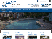 Tablet Screenshot of anchorpools.com